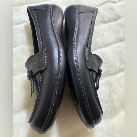 Clarks Black Leather Loafers for Women - Picture 8 of 12